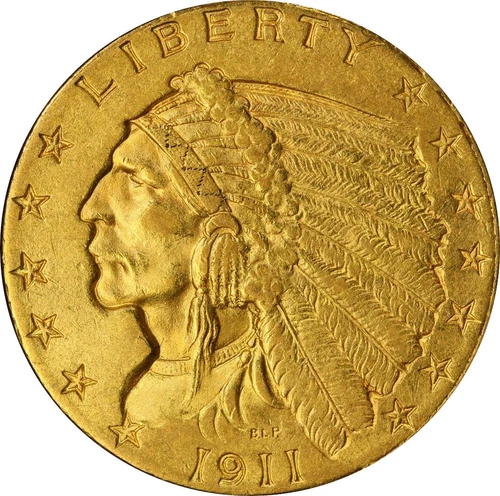 1911 MS62 Indian Head Quarter Eagle , PCGS 49989001