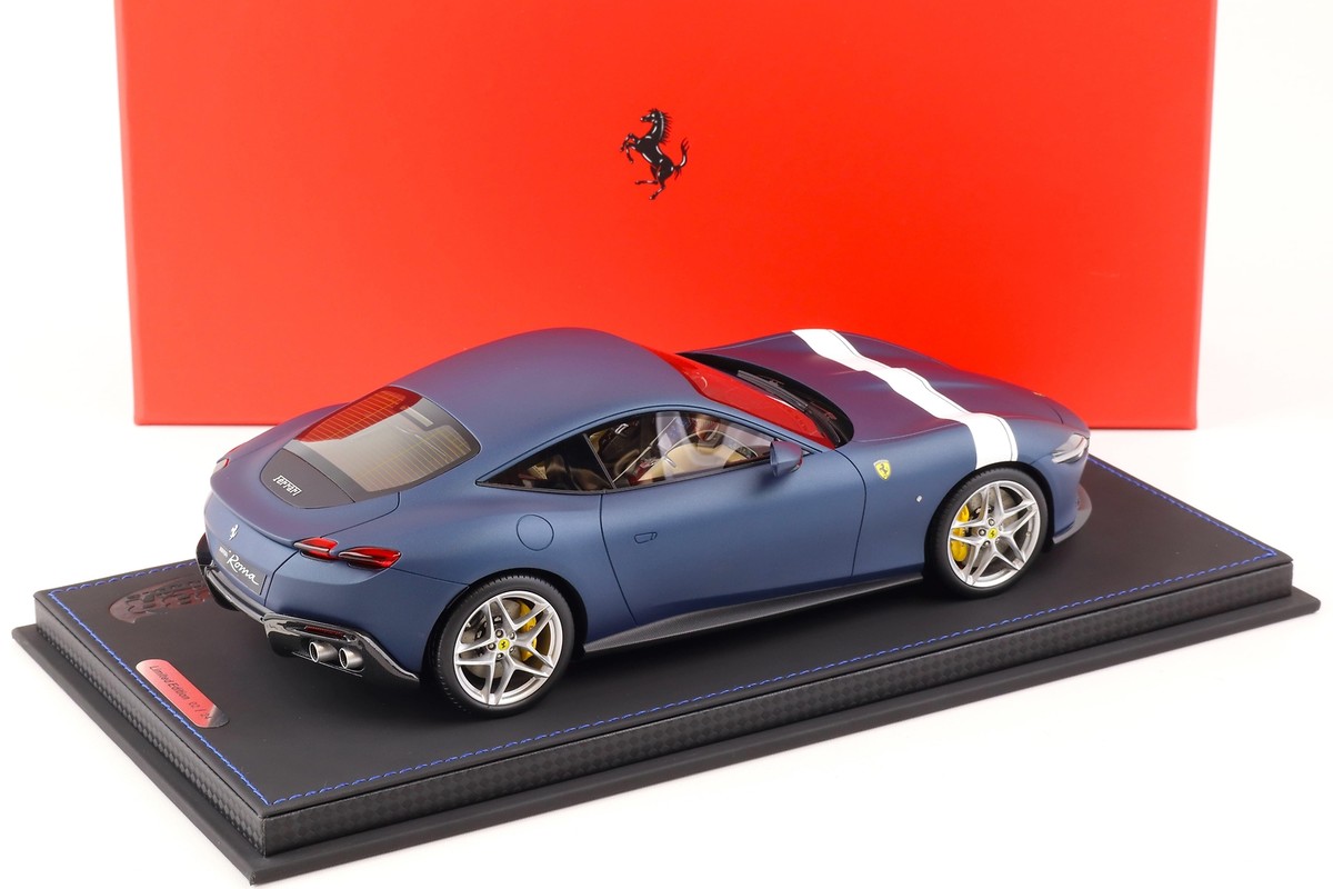 1:18 BBR Ferrari Roma matt blue Abu Dhabi/ white stripe with 