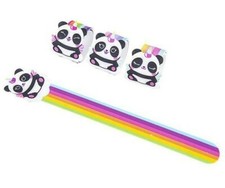 9" Mystical Panda Slap Bracelet Rainbow Alicorn Kids Jewelry Stocking Stuffer