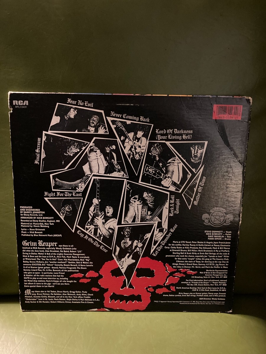 Grim Reaper – Fear No Evil LP Vinyl Record Hair Metal 1985 RCA