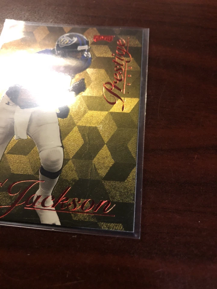 1998 ПЛЕЙ-ОФФ PRESTIGE ХОББИ ЗОЛОТО БЕЗ СЕРИЙНОГО ДОКАЗАТЕЛЬСТВА #111 MICHAEL JACKSON RAVENS EX - Изображение 2 из 3