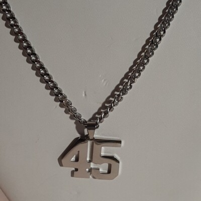 #45 BASEBALL FOOTBALL NUMBER Pendant Charm / 18