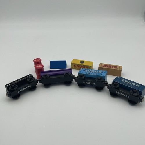 Thomas & Friends Ferrovia in legno 4 x vagoni merci con carico - Foto 4 di 4
