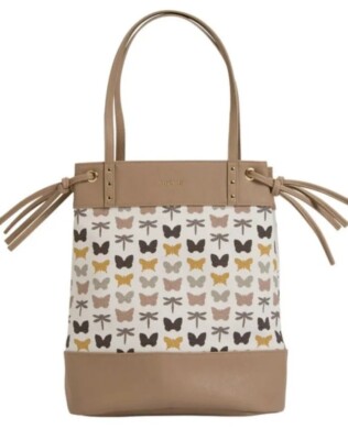Miche Serena Bucket Bag Cream Canvas Fabric Butterfly and dragonfly Retail---$60