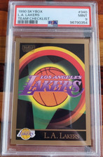 1990-91 Skybox Basketball Los Angeles Lakers Logo Team Card PSA 9 Mint #340