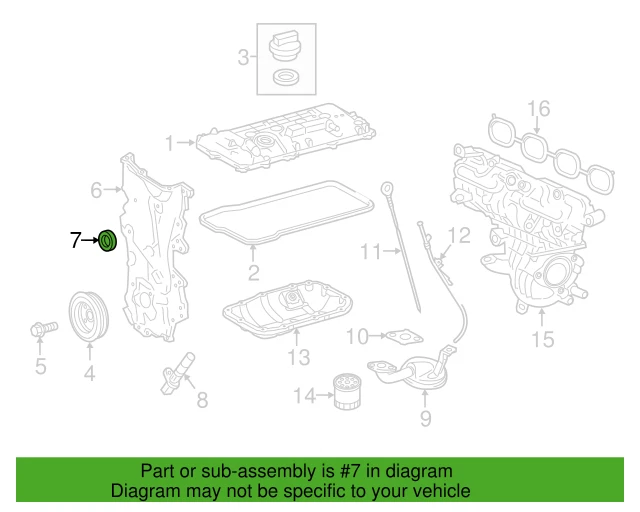 Sello principal trasero original OEM para Toyota Prius C Scion xA xB Yaris 1,5 L 90311-75022 Foto 3 de 3