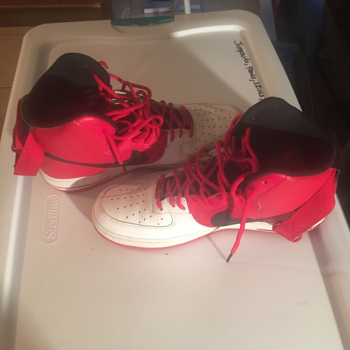 Nike Air Force Men Size Black White Red Atlanta High Top