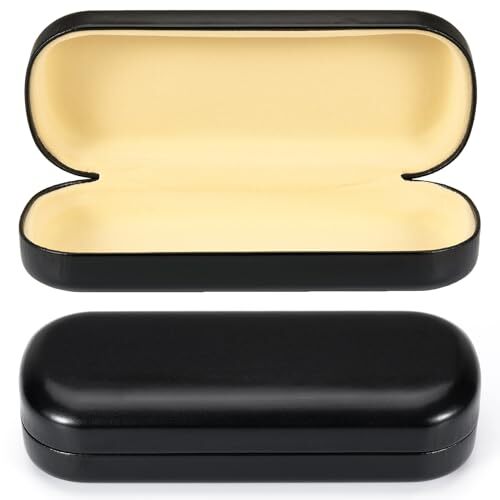 Hard Shell Eyeglass Case, Classic Portable Glasses Case with Cleaning Color 2