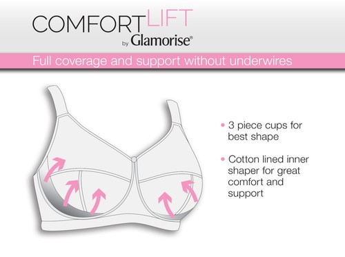 Enhance Your Profile! 50H (PLUS-SIZE SUPPORT) Lace Bra Glamorise 1102 Taupe NEW - Picture 7 of 24