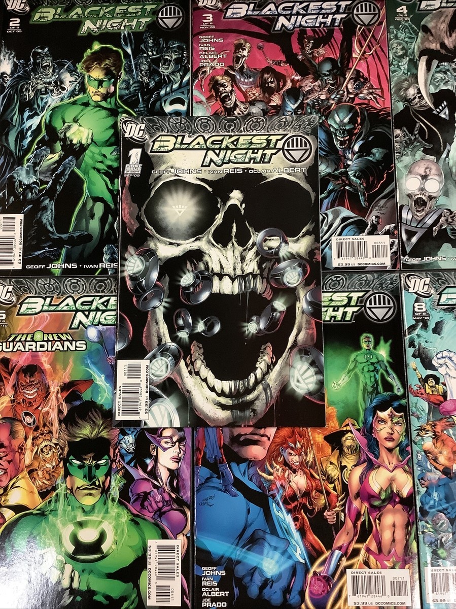 BLACKEST NIGHT #1 - 8 COMIC BOOK LOT FULL SERIES GREEN LANTERN DC