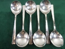 6 Nice Vintage EPNS A1 Soup Spoons Silver Plated #2