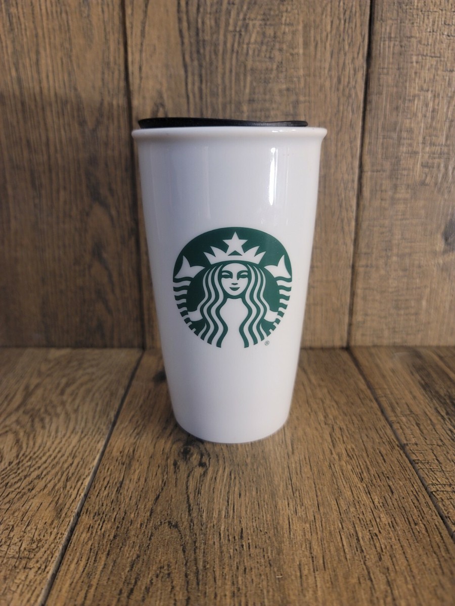 Starbucks Ceramic Tumbler White 12oz Double Wall 2016 Cup Mug Travel | eBay