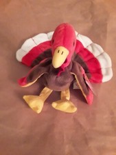 Thanksgiving Ty Beanie Baby Gobbles the Turkey 1996 P.E. Pellet