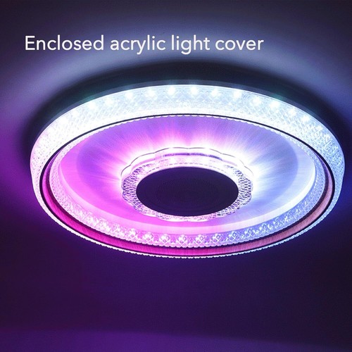 Ceiling Light, 19" LED RGB Light with Bluetooth Speaker, Dimmable Lighting - Picture 5 of 6
