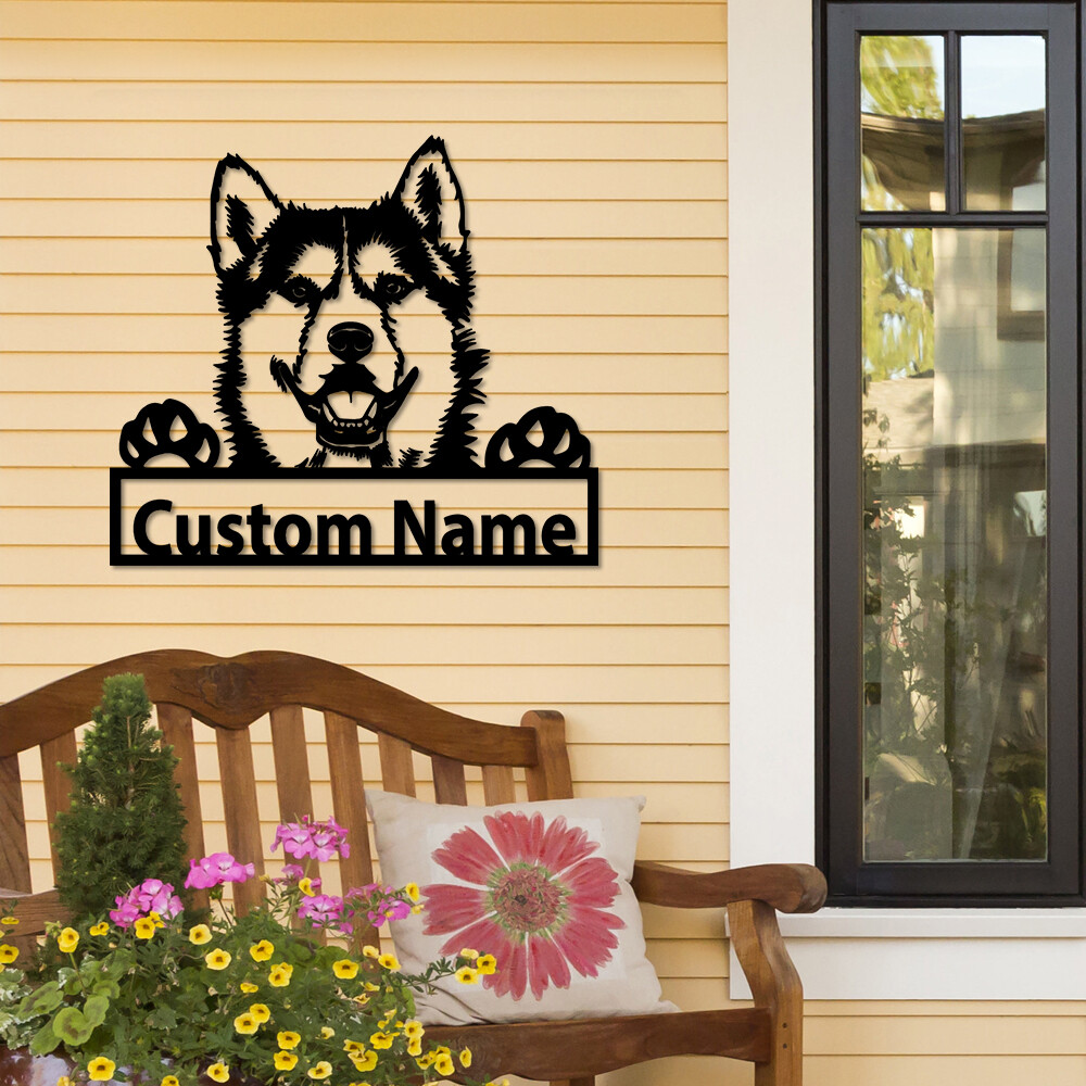Personalized Siberian Husky Dog Metal Signs, Custom Dog Wall Decor, Dog