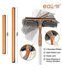 Squeegee Window Cleaner 2 in 1 Rotatable Orange/Gray/Silver Eazer 