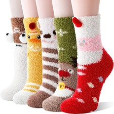 Women's Fuzzy Socks Teen Girls Cozy Slipper Warm Fluffy Cabin Home Fleece