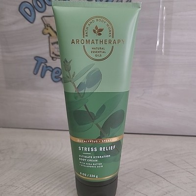 Bath & Body Works Aromatherapy Stress Relief Body Cream 8oz Eucalyptus Mint 