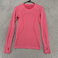Lululemon Swiftly Tech Shirt Womens 4 Pink Long Sleeve Thumbholes Running