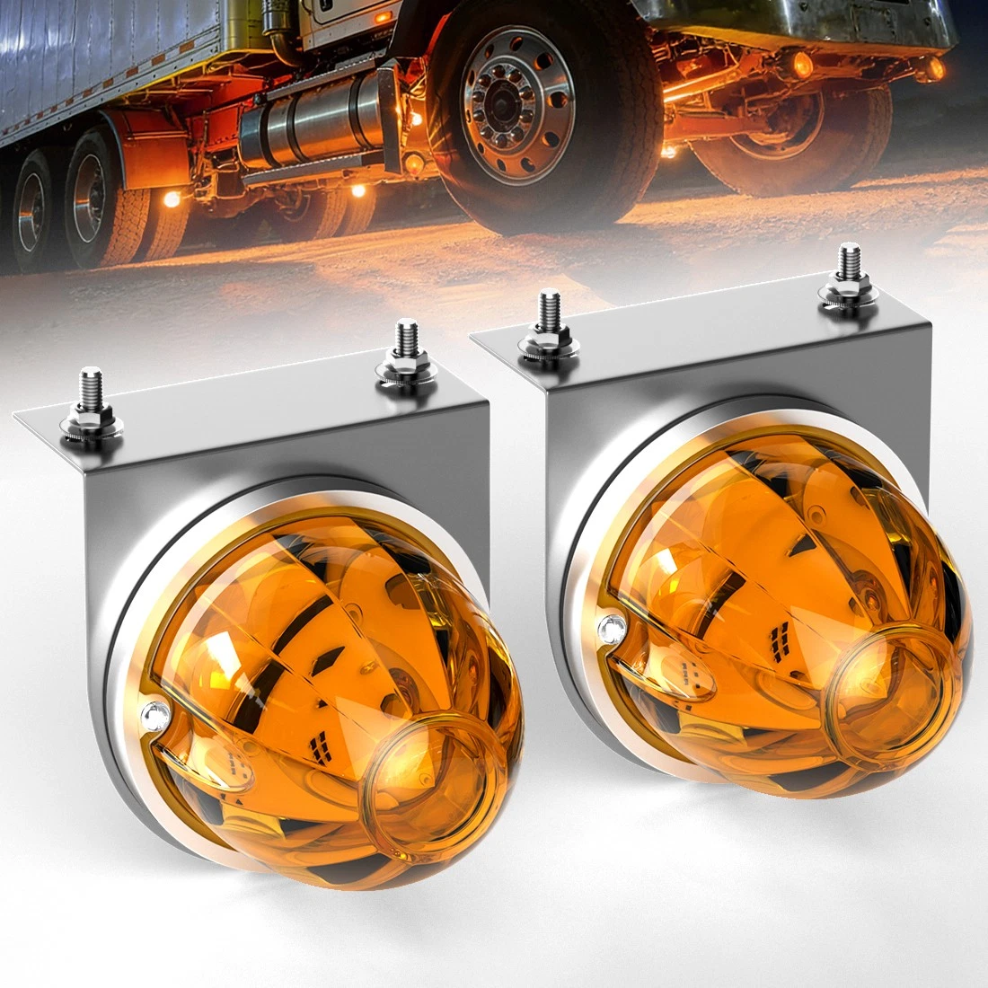 Amber LED Watermelon Lights with Bracket Truck Trailer Side Marker Light 12V
Opens in a new window o