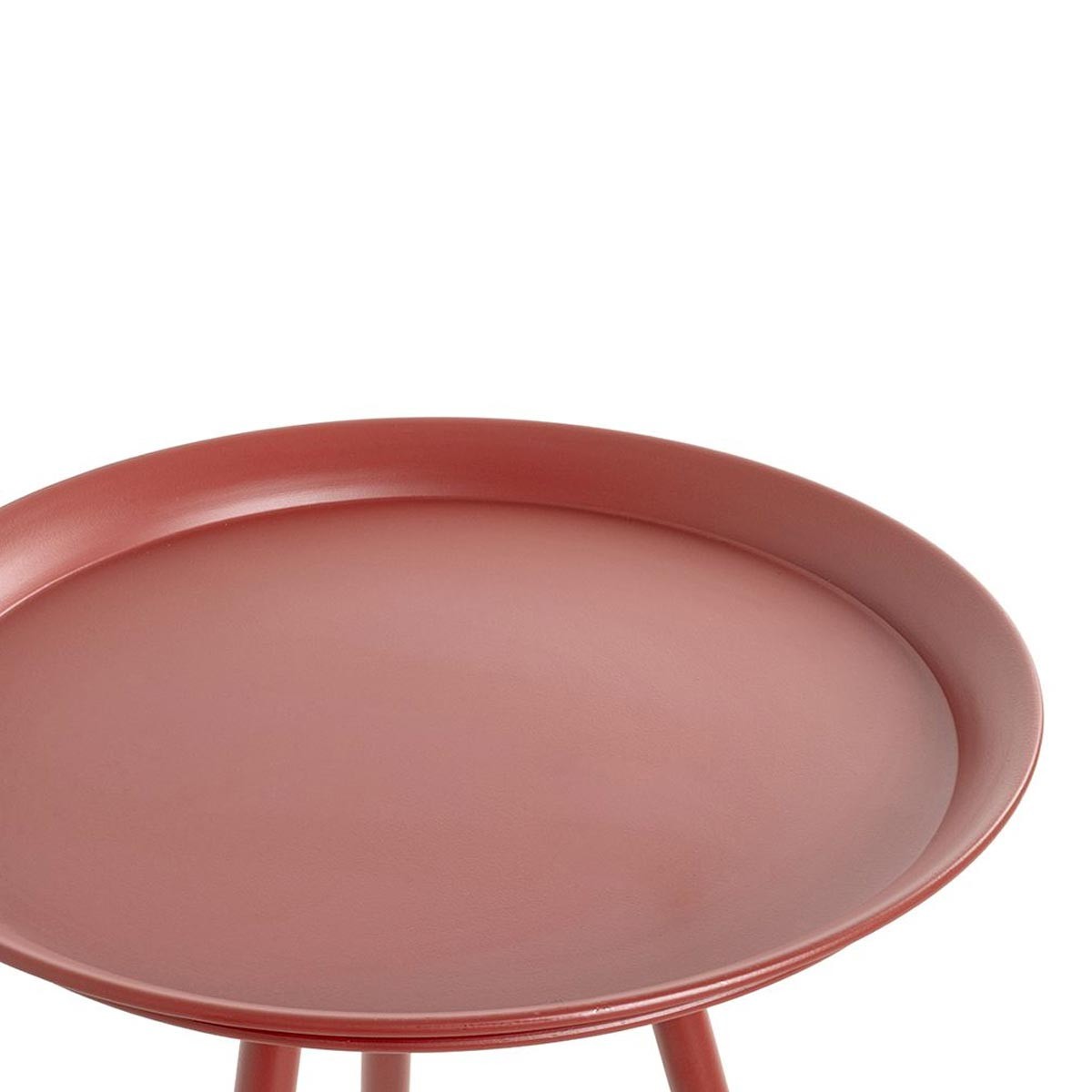 Table d'appoint ronde Trevor 54cm rouge pour optimiser les petits salons - 2