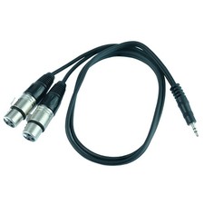 1m 3.5mm Stereo Jack Plug to 2 x XLR Female Socket Audio Lead