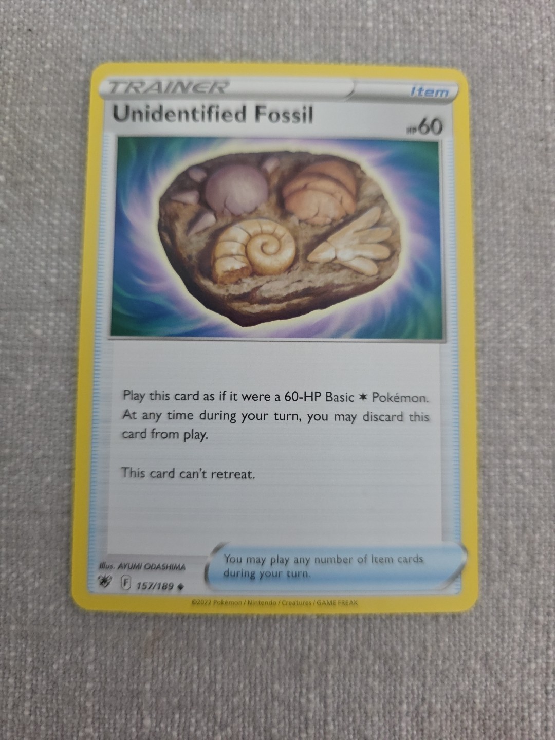 Pokemon Unidentified Fossil 165/195 Silver Tempest NM/M