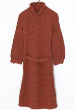 1970s, Hand-Framed Open-Gauge Leisure Knit Dress, Bavarian Domestic Origin