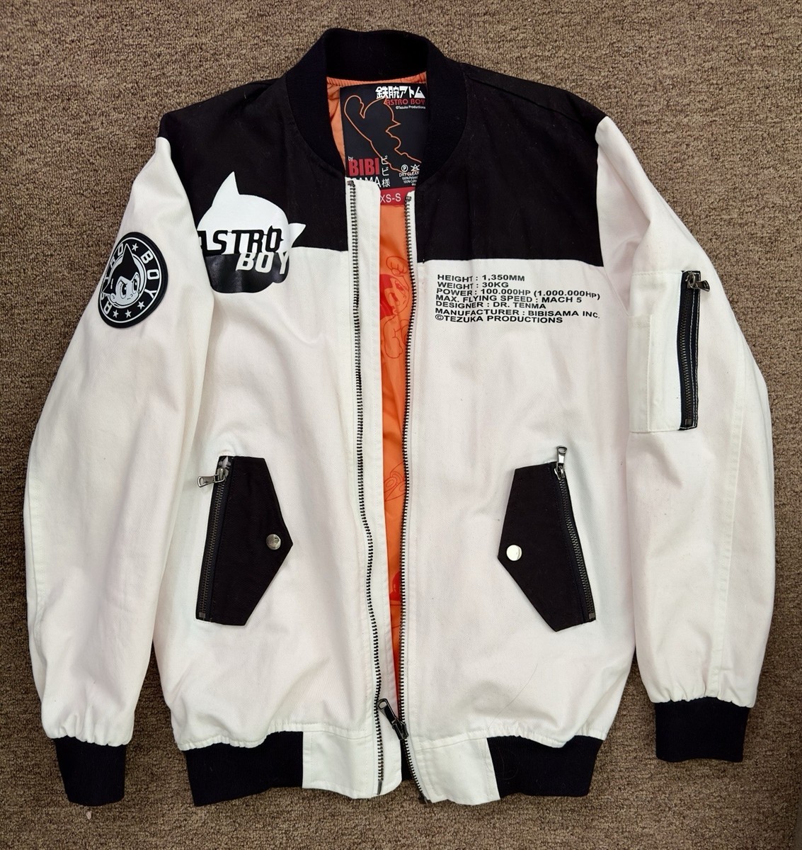 Bibi Sama x Astro Boy Men's Bomber Jacket Black White Graphic