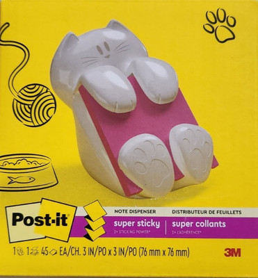 White Cat 3M Post-it Note Weighted Dispenser - New in Box
