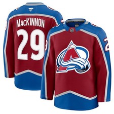 Para hombres Colorado Avalanche Nathan MacKinnon Borgoña Hogar Premium - ¡cosído!!