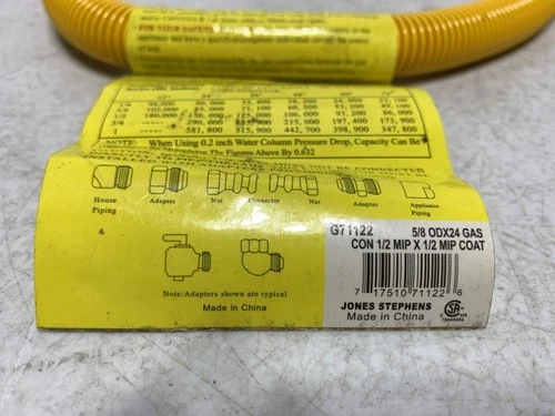 Jones Stephens G71122 Gas Connector 24" 1/2" MIP Coated - Picture 3 of 3