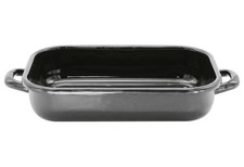 Auflaufform Emaille 26x16,5x5cm Weiß Blau 2L backofenfest Krüger