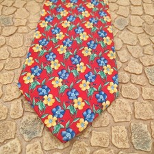 Paul Fredrick Floral Pattern Italian Silk Handmade Necktie USA