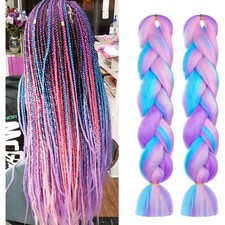 Kunsthaar Extensions Zöpfe Haarverlängerung 24 Zoll 4 Farben Flechthaar