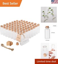 64PCS Cork Stoppers Glass Bottles, DIY Decoration Small Tiny Glass Jars Favor...