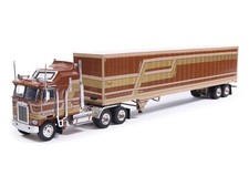 1976 Kenworth K100 Aerodyne - Brown w/Trailer 1:64 Scale Model - IXO U64TRTR003M