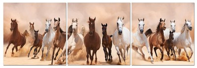 Canvas Wall Art Decor - 24x24 3 Piece Set (Total 24x72 inch)- Panoramic Gallo...