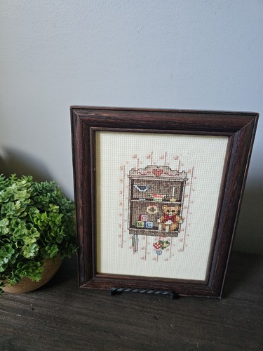 Vintage Cross Stitch Framed Country Knick Knack Shelf Cottagecore  Cabincore