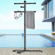 Outdoor Pool Towel Rack Heavy Duty 61 Inch for Drying Swimsuits