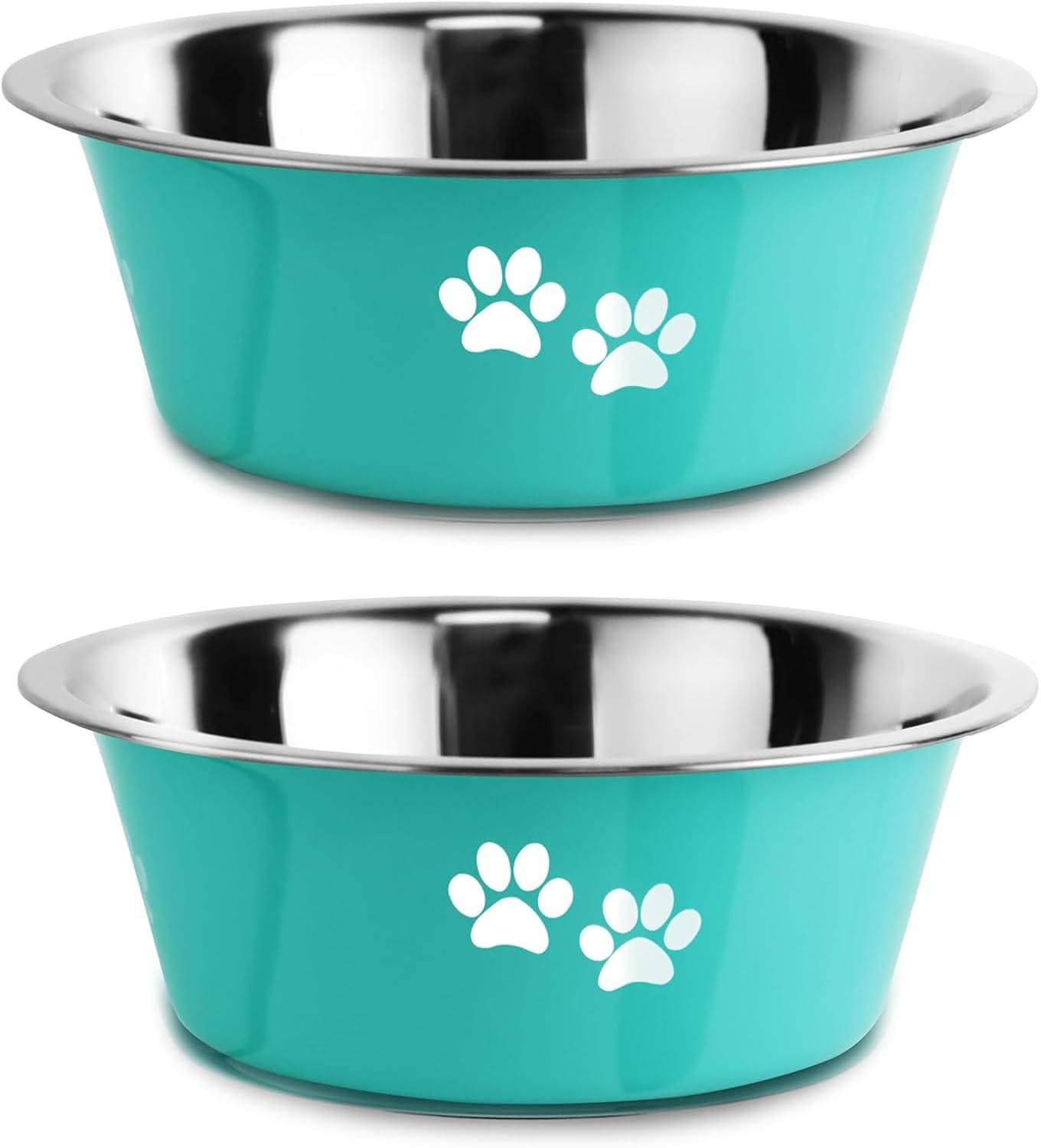 Ciotole per Cani Grandi Acciaio Inox Verde 2L - Set Igiene Totale