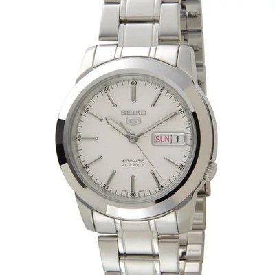 Seiko 5 Automatic Men s Watch SNKE49K1 39mm White Dial Stainless Steel