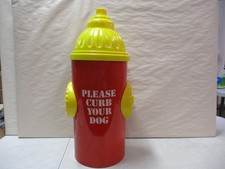 Please Curb Your Dog Metal and Plastic Fire Hydrant Trash Can