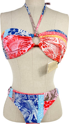 Sea Level Bandeau-Bikini Coco Island O-Ring bunt UK 10