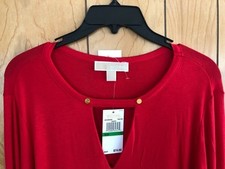 Nueva Blusa Michael Kors Hermosa Mujer Rojo Verdadero $74.00 - Grande