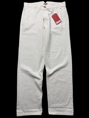 Brandneu mit Etikett Dubbleware Brewster Herrenjeans ecru weiß W38L Cinch Back UVP £150
