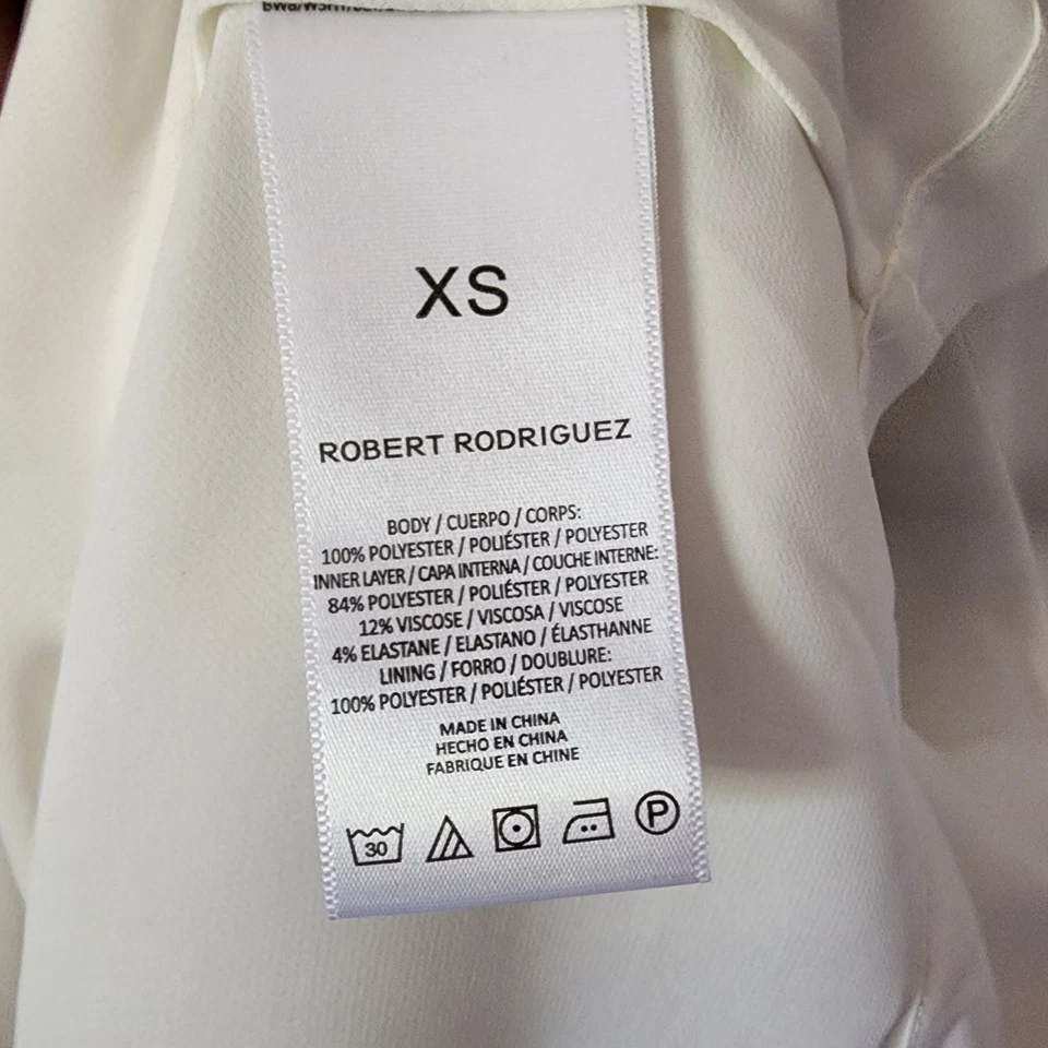 Blusa Robert Rodriguez Blanca Cuello Alto Gasa Sujetador Halter Incorporado XS Foto 4 de 4