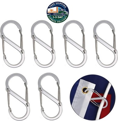 6 ganchos a presión para banderas, clip para asta de bandera, accesorio