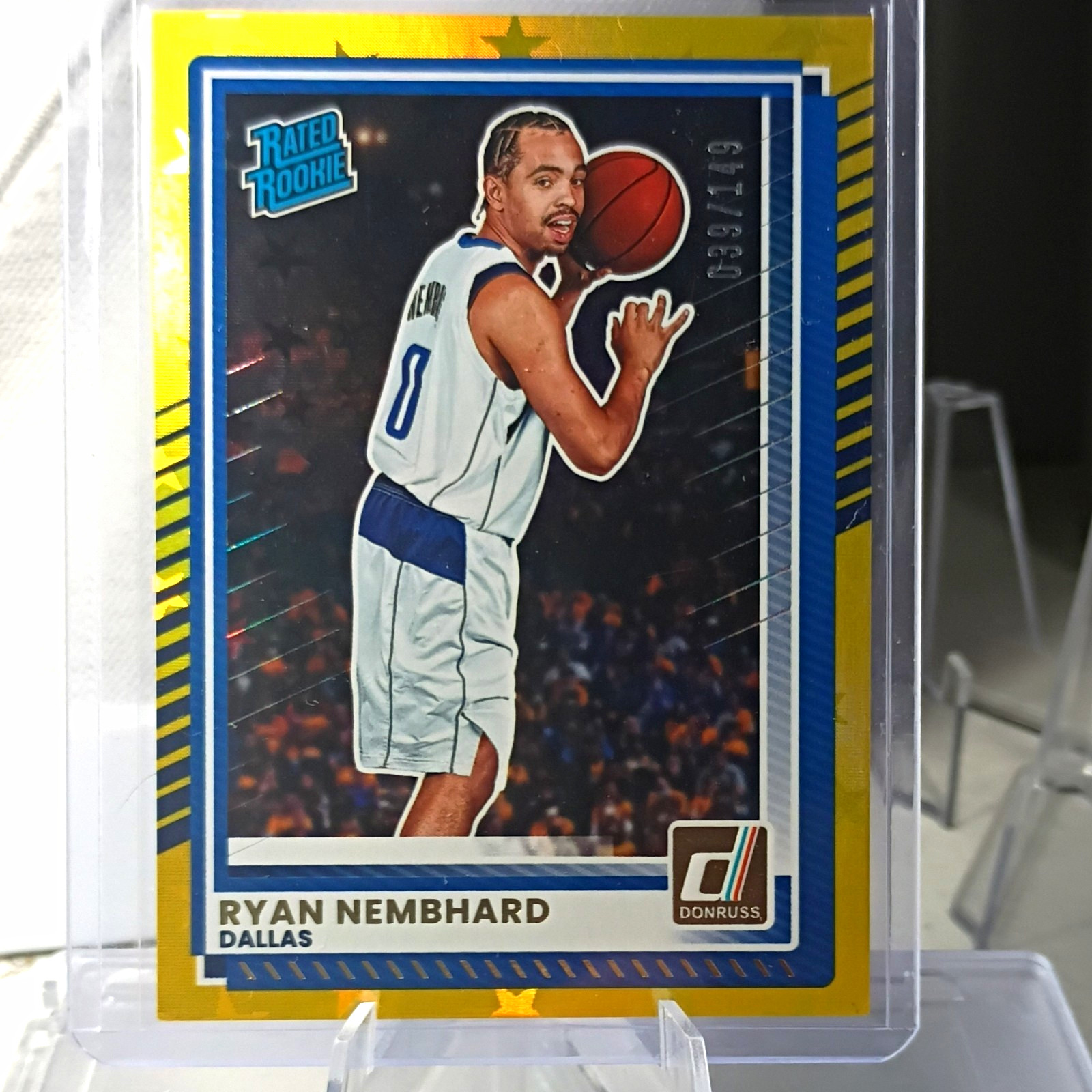 Ryan Nembhard Donruss Rated Rookie Yellow /49 Dallas Mavericks #198