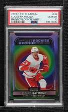 2021-22 O-Pee-Chee Platinum Lucas Raymond #286 Rainbow Color Wheel Rookie PSA 10